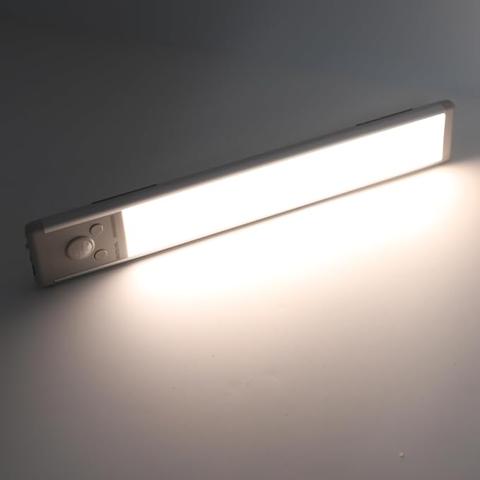 GOWENIC 9.4in Under Cabinet Lighting, Rechargeable Motion Sensor Light Indoor, Stick On Battery Operated Magnetic Closet Lights, Wireless Under Counter for Kitchen, Pantry, Stairs