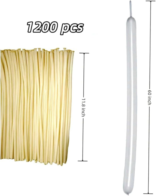 1200 Pcs Long Balloon Animal Making Kit 60 Inch Clear 260 Twisting Balloons for Party Decorations and Crafts