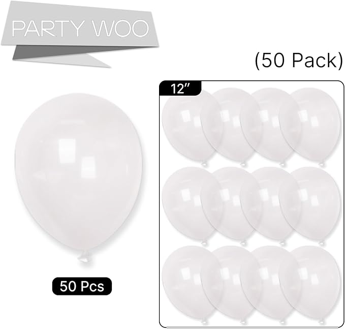 PartyWoo Clear Balloons 50 pcs 12 Inch Transparent Bubble Balloons for Graduation Wedding Engagement Anniversary Baby Shower Gender Reveal Birthday Party Decorations Clear-Y2
