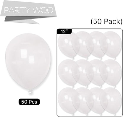 PartyWoo Clear Balloons 50 pcs 12 Inch Transparent Bubble Balloons for Graduation Wedding Engagement Anniversary Baby Shower Gender Reveal Birthday Party Decorations Clear-Y2