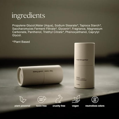 evolvetogether Aluminum Free Natural Deodorant for Women & Men | Lemon, Sage & Patchouli | Neutralizes Odors, Soothes Skin | Vegan, Cruelty-Free, Baking Soda Free | Made in USA (Tulum, 1.69 Oz)