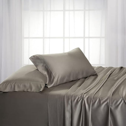 Royal Hotel Bedding ABRIPEDIC Sheets, Viscose from Bamboo, Sheets 600 Thread Count, Silky Soft Sheet, Viscose from Bamboo, Sheet Set, Split-King : Adjustable King, Gray