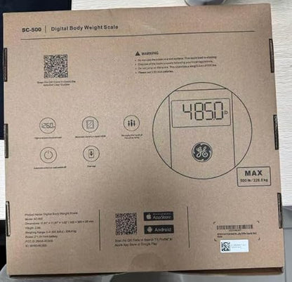 GE Bathroom Scale for Body Weight, Digital Weight Scales 500lb Heavy Duty Measuring Device for People Accurate BMI Weighing Machine with Bluetooth