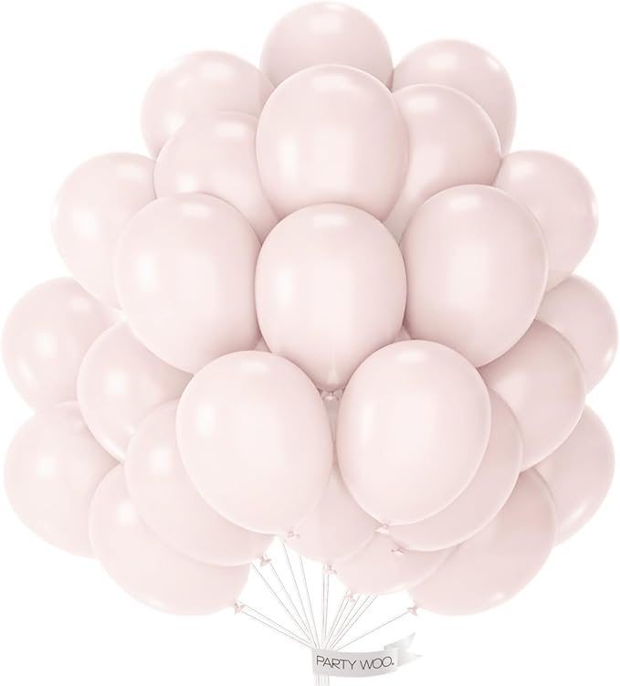 PartyWoo Beige Balloons 50 pcs 12 Inch Cream Ivory Sand White Nude Balloons Wedding Bridal Graduation Baby Shower Gender Reveal Birthday Boho Party Decorations White-F60
