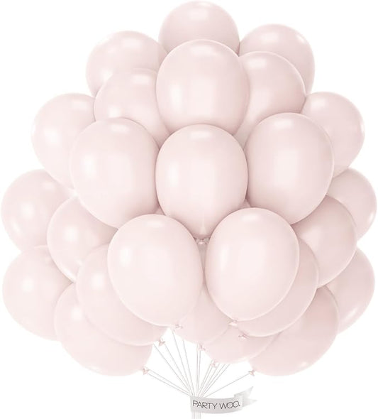 PartyWoo Beige Balloons 50 pcs 12 Inch Cream Ivory Sand White Nude Balloons Wedding Bridal Graduation Baby Shower Gender Reveal Birthday Boho Party Decorations White-F60