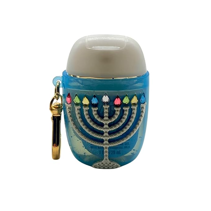 Bath & Body Works Hanukkah Blingy Menorah Themed Pocketbac Holder with Warm Vanilla Sugar Hand Gel 2-piece bundle