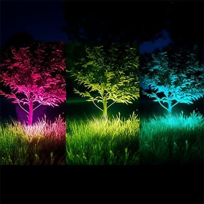RGB+CCT Color Changing Ourdoor Landscape Lighting,12V Low Voltage Landscape Lights Remote Control with MR16 Light Bulbs 5W 2700K,Warm&Cold Uplights,IP65 Waterproof Uplights (1 Pack)