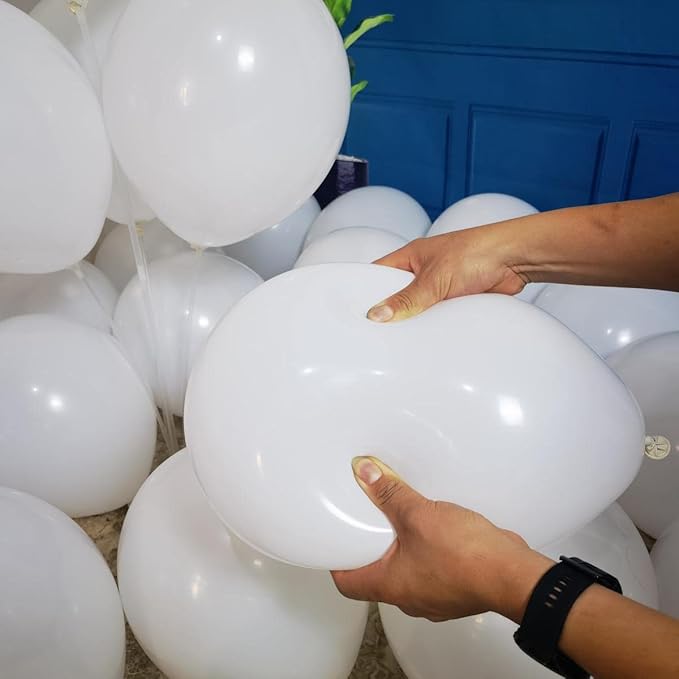 300 Pack White Balloons 12 Inch White Latex Balloons Bulk for Party Supplies and Decorations