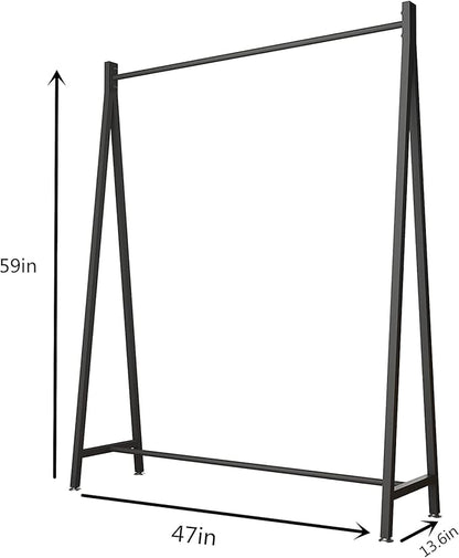 DR.IRON Black Metal Clothing Rack, Industrial Clothes Rack with Top Rod Heavy Duty Clothing Rack for Hanging Clothes for Home Bedroom,Clothing Store, Laundry Room