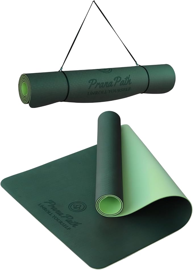 Extra Wide Yoga Mat (72”x32”x6mm) - TPE, Dual-Color, Non-Slip, w/Mesh Carry Bag & Strap