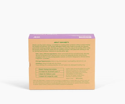 Sheets Laundry Club - Liquidless Laundry Detergent Sheets, 100 Loads - Lavender Scent, Eco-Friendly, Quick-Dissolving Formula, Hypoallergenic, Septic Safe, Plastic-Free Packaging - 50 Sheets