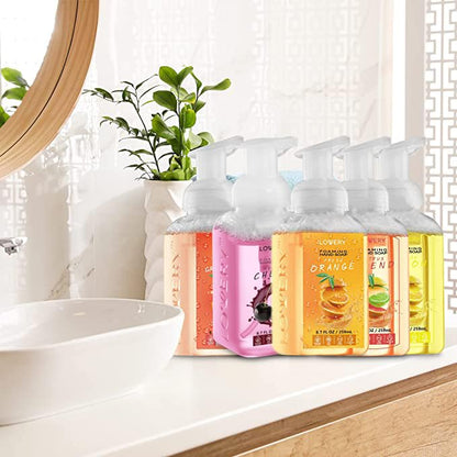 Foaming Hand Soap Pack of 10 - Moisturizing Hand Soap with Aloe Vera and Essential Oils - Alcohol-Free Hand Wash in Citrus Blend, Lemon, Orange, Lime, Grapefruit, Black Cherry Fragrances & More, Scented Hand Wash for Kitchen or Bathroom