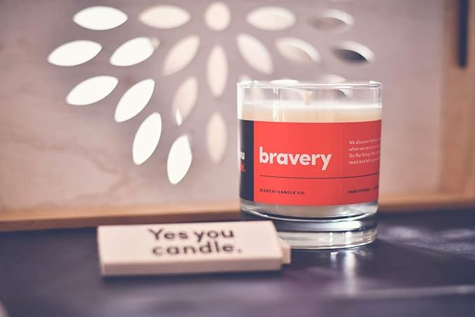 Bravery, Citrus &Sage, Highly-Scented, Inspirational Soy Candle, Made in USA, Great Message, Pure Essential Oils, Aromatherapy, 8 oz