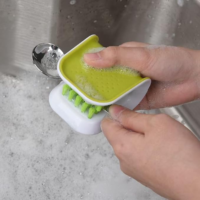 U-Shaped Double-Sided Brush, a Special Cleaning Brush for Household Kitchen Utensils Such as Spoons, Chopsticks, Knives, and Forks. Gentle on Hands.