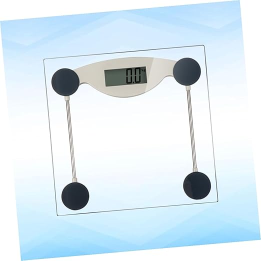 Transparent LCD Digital Bathroom Scale High-Accuracy Body Weight Scale with Resolution for Home Use with Overload and Battery Level Indication