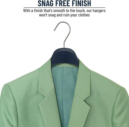 All Hung Up Hangers Plastic Coat Hangers, Clothes Hangers (Navy Blue, 12pk)
