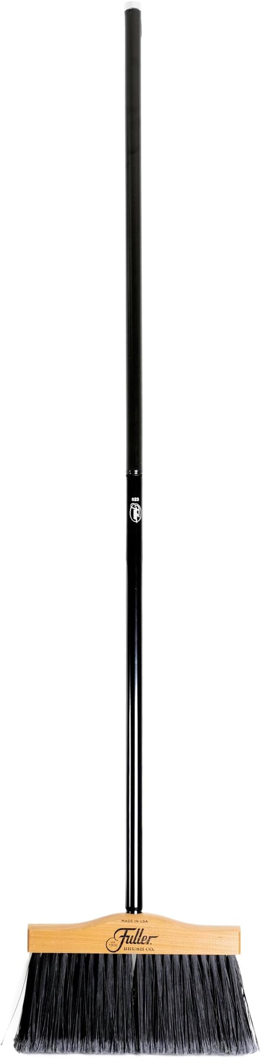 Fuller Brush 10-Inch Maple Wood Broom with 2 Piece Black Steel Threaded Handle for Indoor and Outdoor Cleaning on Hard Floors, Tile, Concrete, and Garage Surfaces