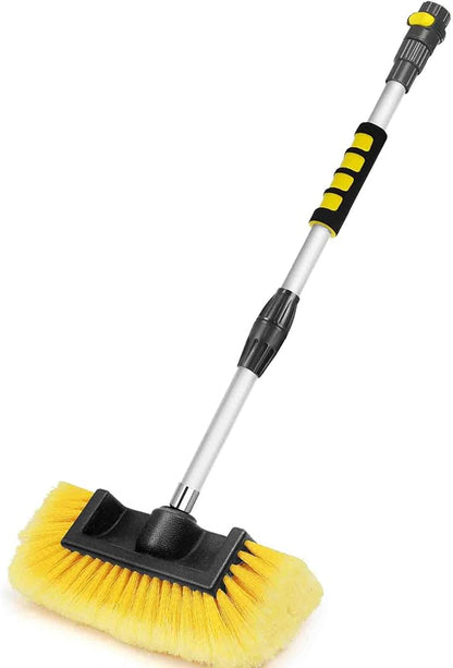 Anyyion 62inch Car Wash Brush with 10 Inch Soft Bristle, On/Off Switch for Car Truck Boat Washing Brush, Perfect for Cleaning House Siding, Auto Cars, Trucks, SUV, RV, Floors and More!