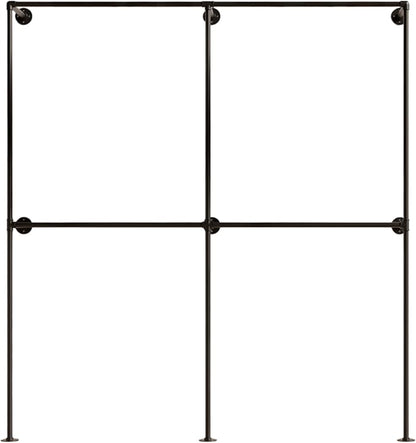 Industrial Pipe Clothing Rack, Heavy Duty Wall Mounted Clothes Rack, Retail Display Hanging Garment Rod for Laundry Rooms, Closet Storage, 14.6x75x82.7 Inches, Model K03