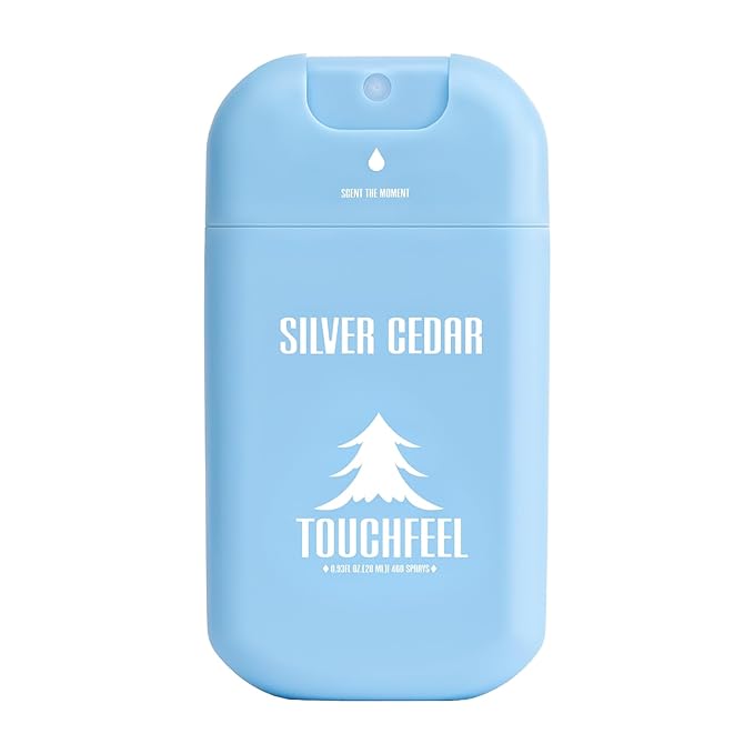 Spray Hand Sanitizer Travel Size Scented - Refillable Hydrating Hand Sanitizers Portable Design Travel Essentials (Silver Cedar) 0.93Fl Oz