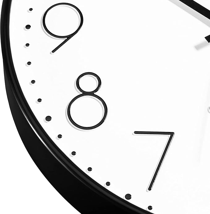 Lumuasky 2 Pack Black Wall Clock,12 Inch Silent Non Ticking Quartz Battery Operated Round Analog Classic Clock for Classroom School Office Living Room Bedroom Home