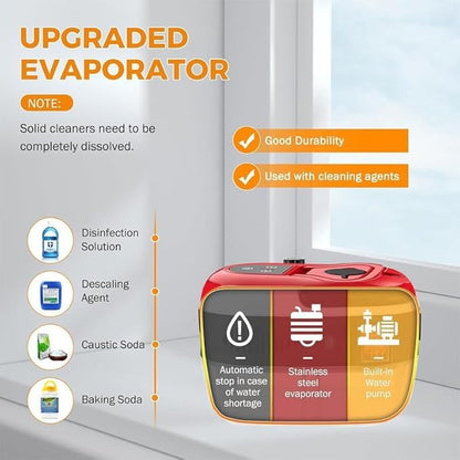 Steam Cleaner for Home, 2500W High-Power Multi-Surface Steamer with 6-Level Adjustment, 10s Fast Heat-Up, 36oz Large Tank for Grout, Upholstery, Car, Kitchen, Bathroom & Floor Cleaning