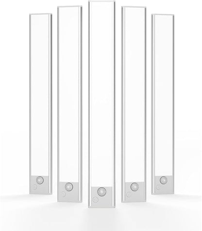 Under Cabinet Lighting, LED Magnetic Motion Activated Under Cabinet Lights, Rechargeable Closet Lights 2800mAh Battery Operated, Wireless Dimmable Under Counter Lights for Kitchen,Hallway 5 Pack