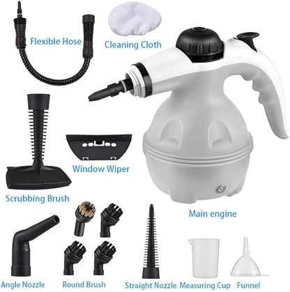 Steam Cleaner with 12 Accessories | Multi Purpose High Pressure Steam Cleaning Machine for Home | Handheld Steam Cleaner for Kitchen, Bathroom, Tiles, Carpets, Upholstery & Car Detailing