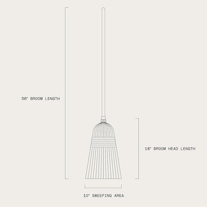Corn Broom with Wood Handle Heavy Duty Indoor Outdoor Broom (1 1/4 Inch Handle)