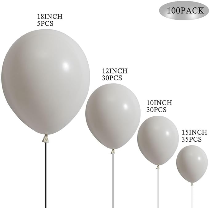 White Latex Balloons 100 pcs Matte White Balloons Different Sizes 18 12 10 5 Inch Round Helium Balloons for Themed Wedding Graduation Birthday Party Backdrop Decorations