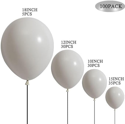 White Latex Balloons 100 pcs Matte White Balloons Different Sizes 18 12 10 5 Inch Round Helium Balloons for Themed Wedding Graduation Birthday Party Backdrop Decorations