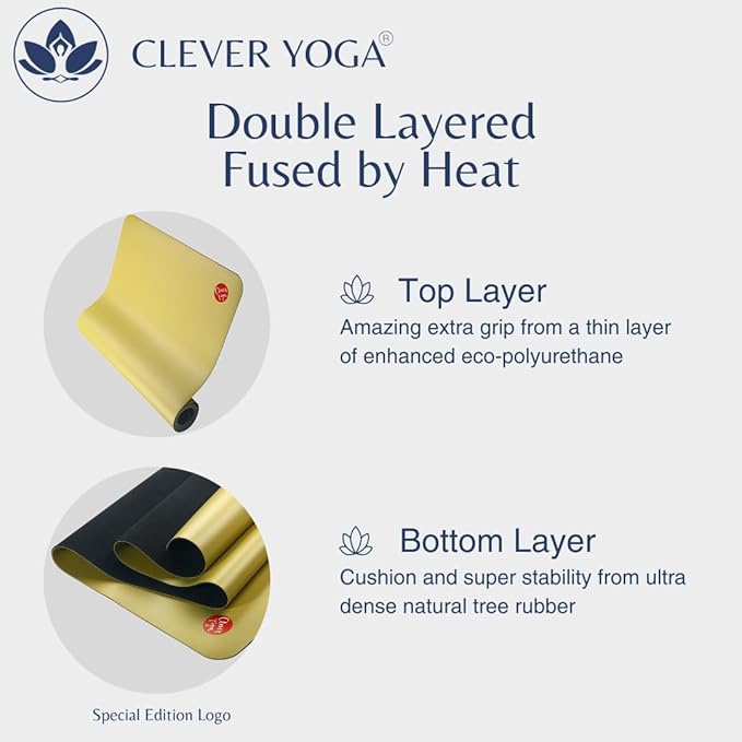 Premium Clever Yoga Mat - Extra Long Yoga Mat Suitable For All Yoga Types - Workout Mat For Home Or On The Go - Includes Our Perfect Fit Mat Bag
