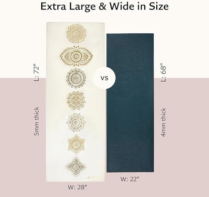 Shanti PU Yoga mat - Artist Designed, Premium eco friendly mats, Non Slip, Non Toxic, Great for Regular & Hot Yoga, Pilates and Work out (72 inch x 28 inch x 5mm Thick)k out (72 inch x 28 inch x 5mm Thick)
