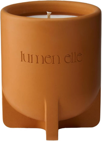 Lumenelle Essence Collection Scented Candle | 7.8oz Stoneware Jar, Soy Wax Blend & Cotton Wick | Long-Lasting 35-Hour Burn | Perfect Fall & Winter Candle for Home (Velvet Rose)