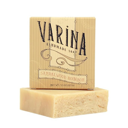 Natural Sandalwood Bourbon Bar Soap - Gentle Cleansing for Sensitive Skin (Sandalwood Bourbon, 3 Pack)