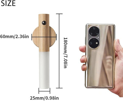 LANDGOO Wooden Motion Sensor Night Lights Magnet Body Sensor Hallway Night Lights Rechargeable Led Light Portable Stairway,Wall Sconce Battery Powered Cabinet Lights