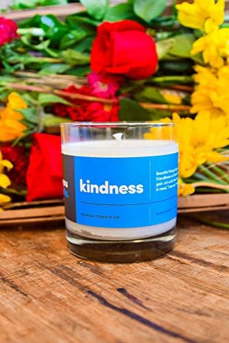 Kindness, Inspirational 8oz Highly-Scented Soy Candle, Made in USA, Great Message, Pure Essential Oils, Aromatherapy, 100% Pure, Bergamot & Eucalyptus