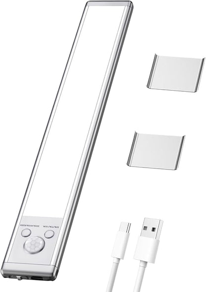 Motion Sensor Indoor Lights, 25x3.8x1 cm, USB Rechargeable Touch-Control Light for Closet, Hall, Kitchen, Night, Home, Safe Lighting for Family, Friends