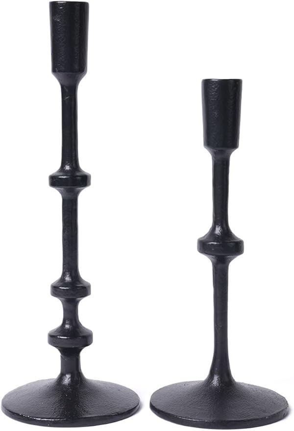 SEINHIJO Iron Taper Candle Holder Set of 2 - Decorative Tall Candle Stand, Candlestick Holder for Wedding, Dining Table, Party Decoration