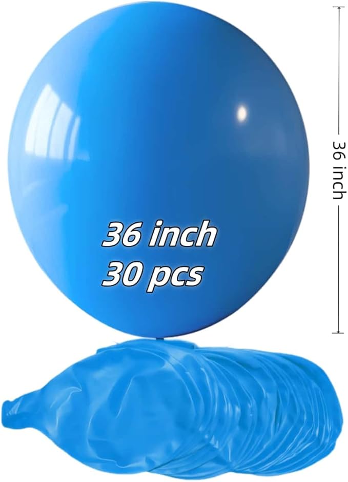 30 Pack Blue Balloons 36 Inch Blue Latex Large Balloons for Party Decorations and Events