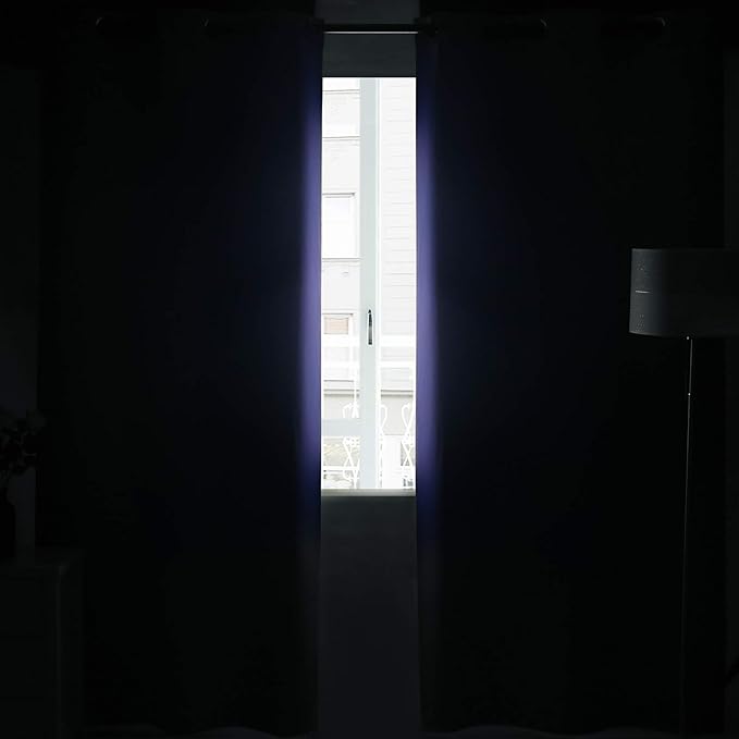 DWCN Navy Blue Blackout Curtains Blocking Light Room Darkening Thermal Insulated Grommet Window Curtain for Bedroom Living Room Privacy Solid Drapes 38 x 54 Inches Length, Set of 2 Thick Panels