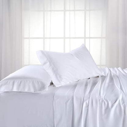 Royal Hotel Bedding ABRIPEDIC Sheets, Viscose from Bamboo, Sheet Set 600 Thread Count, Silky Soft Sheets, Viscose from Bamboo, Sheet Set, California-King, White