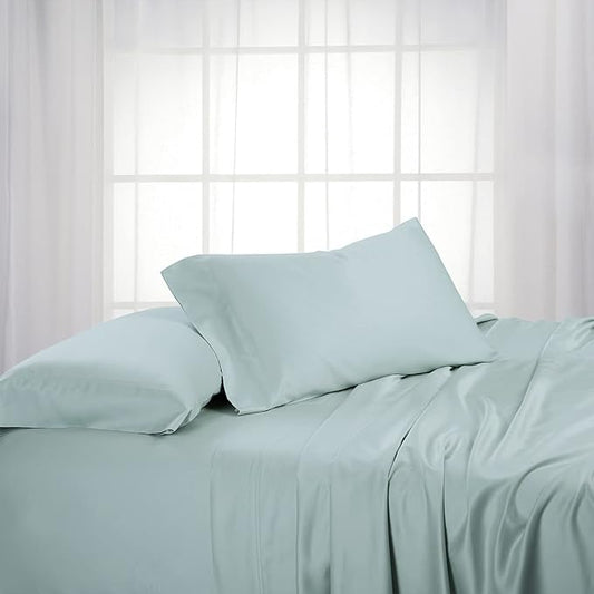 Royal Hotel Bedding ABRIPEDIC Sheets, Viscose from Bamboo, Sheet Set 600 Thread Count, Silky Soft Sheets, Viscose from Bamboo, Sheet Set, Split-King : Adjustable King, Sea
