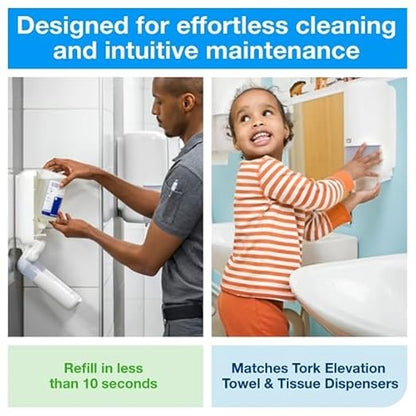 Tork Intuition Sensor Skincare Dispenser White S4, for Hand Soap and Hand Sanitizer, Elevation Range, 571601
