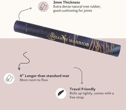 Suede yoga mat - Premium Printed Natural Eco-friendly Non-Slip Mat Great for Hot Yoga, Pilates, Workouts (72 inch x 24 inch x 3mm thick)