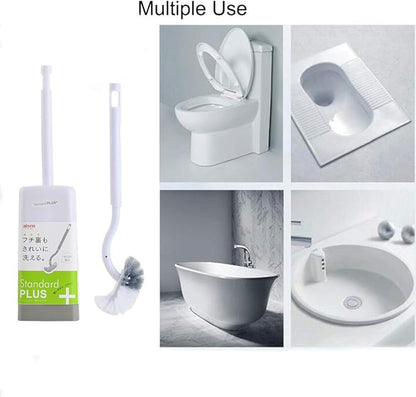 Marbarsse Bathroom Toilet Bowl Brush and Holder, Curved Design Toilet Brush for Deep Cleaning Under Rim, Best Toilet Brush Set, Easy Handy CompactToilet BowlCleaner Brush for Bathroom, 2 Pack
