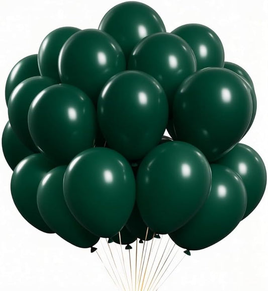 Green Balloons 100 Pack, 12 Inch Latex Helium Dark Green Balloons Garland for Elegant Birthday Wedding Baby Shower Graduation Arch Party Decorations