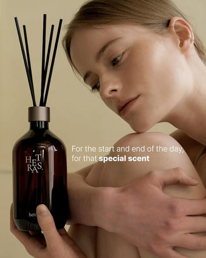 hetras Premium Reed Diffuser Set 16.9 fl.oz. 1 Pack | Pure Laundry - Fresh & Warm Scent | Long-Lasting Luxury Fragrance with 10 Reed Sticks for Home & Office | Gifts for Loved One