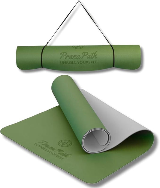 Extra Wide Yoga Mat (72”x32”x6mm) - TPE, Dual-Color, Non-Slip, w/Mesh Carry Bag & Strap