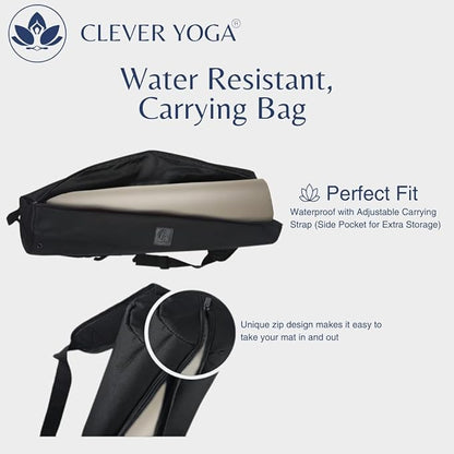 Premium Clever Yoga Mat - Extra Long Yoga Mat Suitable For All Yoga Types - Workout Mat For Home Or On The Go - Includes Our Perfect Fit Mat Bag